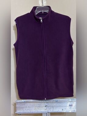 Pine Trails Women’s Purple Fleece Vest Full Zip Sleeveless Gorpcore Outdoor Prep